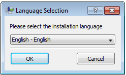 Language Selection dialog