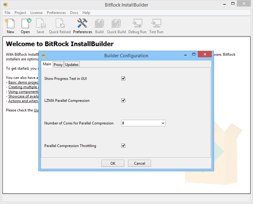 InstallBuilder Preferences Window