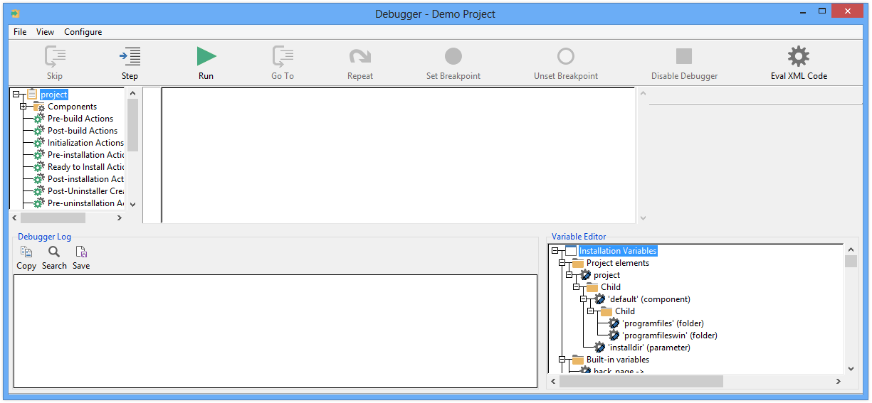 Debugger First Screen