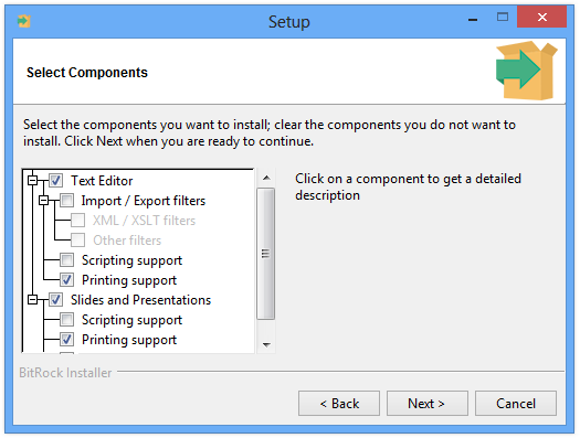 Component selection for structured components